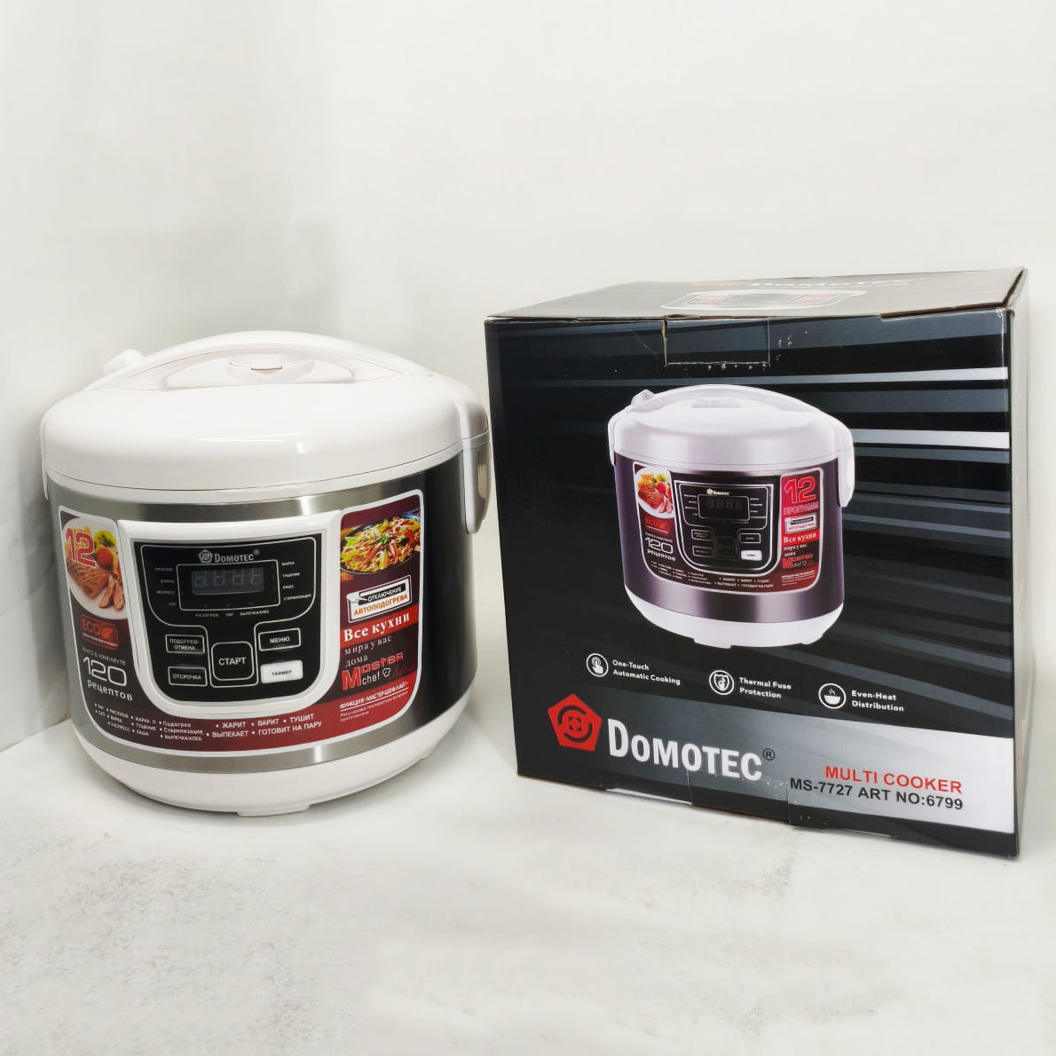 Мультиварка Domotec MS-7727 5 л 900 Вт, 12 режимів, електрична кухонна з чашею