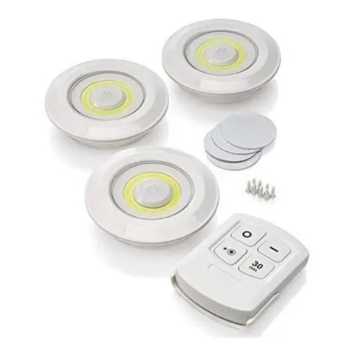 Набір із трьох LED ламп BAILONG BL-1012 з пультом та таймером відключення, два режими яскравості