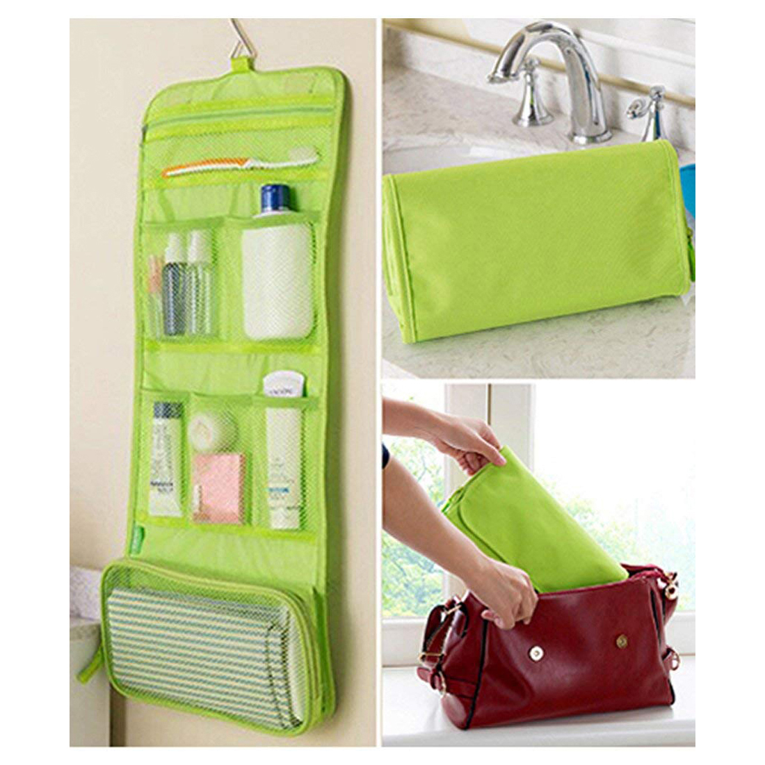 Дорожній органайзер‑сумка Travel Storage Bag, косметичка. Колір: зелений
