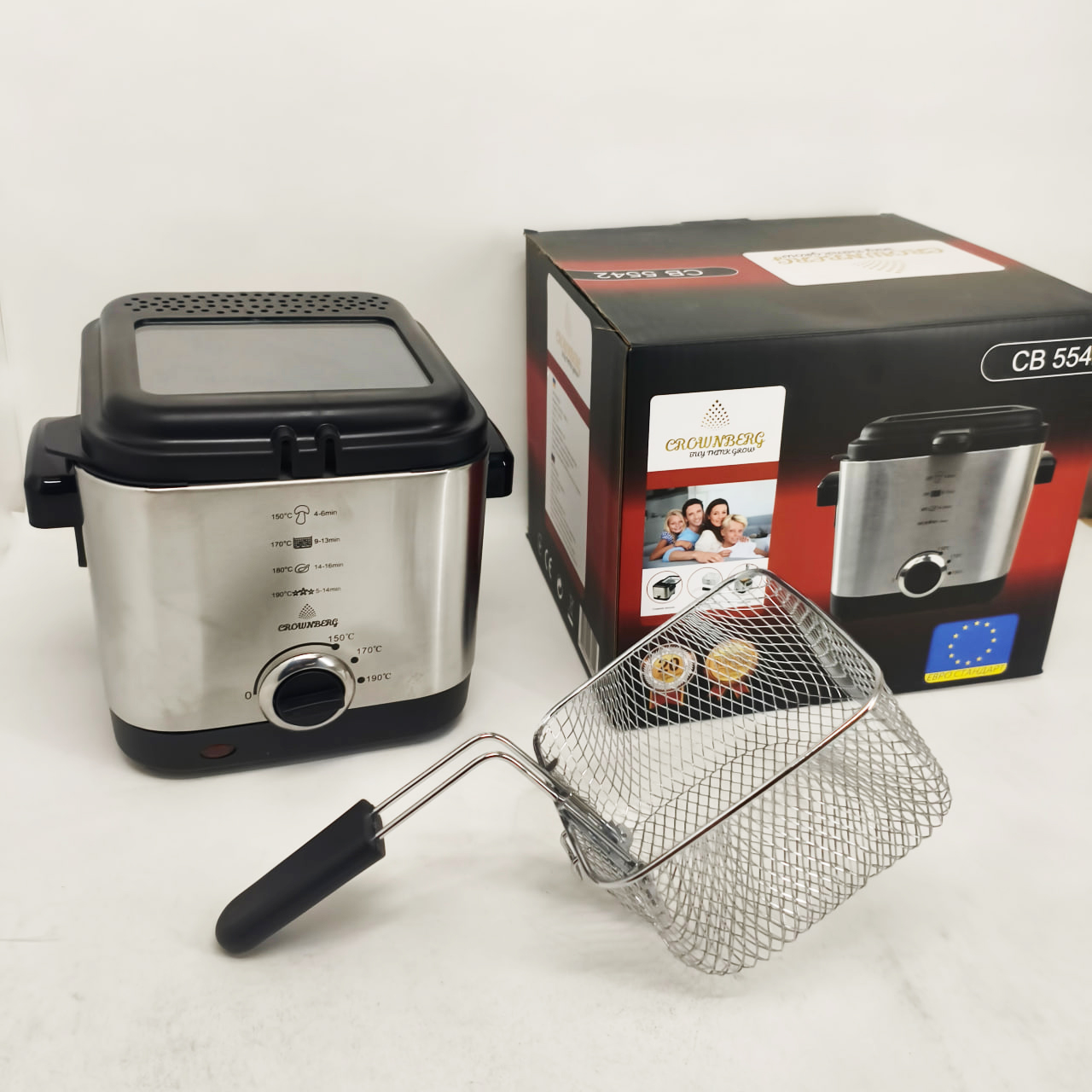 Фритюрниця для дому на 1.5 л Crownberg CB-5542 1200 Вт