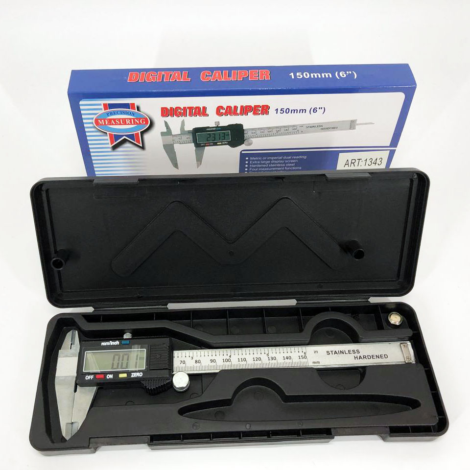 Електронний цифровий штангенциркуль Digital Caliper 0‑150 мм з LCD‑дисплеєм у кейсі, мікрометр електронний