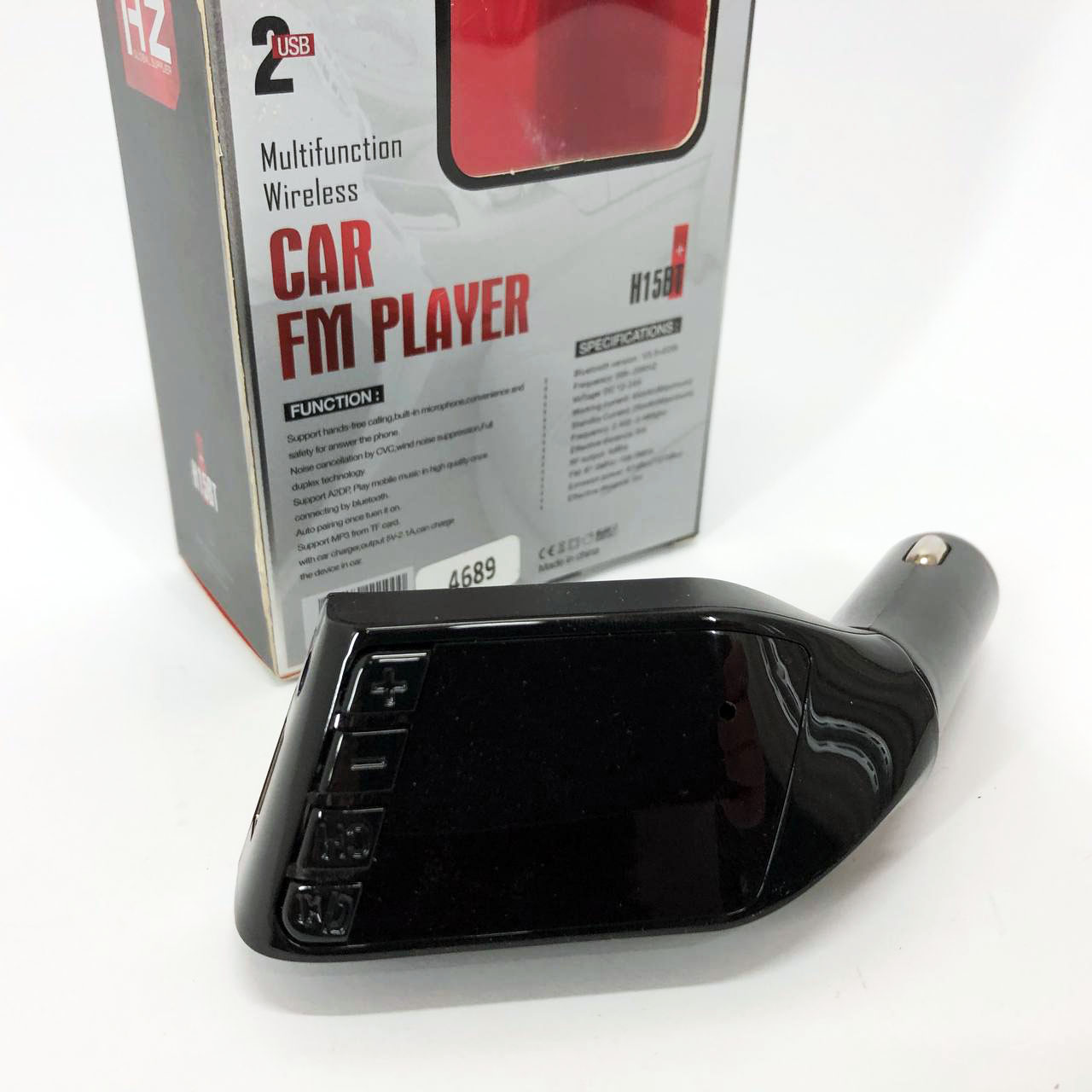 Автомобільний FM трансмітер-модулятор H15 Bluetooth MP3, FM модулятор USB. Колір: чорний