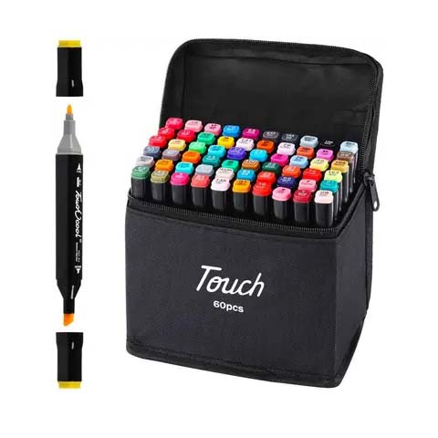 Набір маркерів Sketch для малювання Touch, 60 шт., двосторонні професійні фломастери для художників