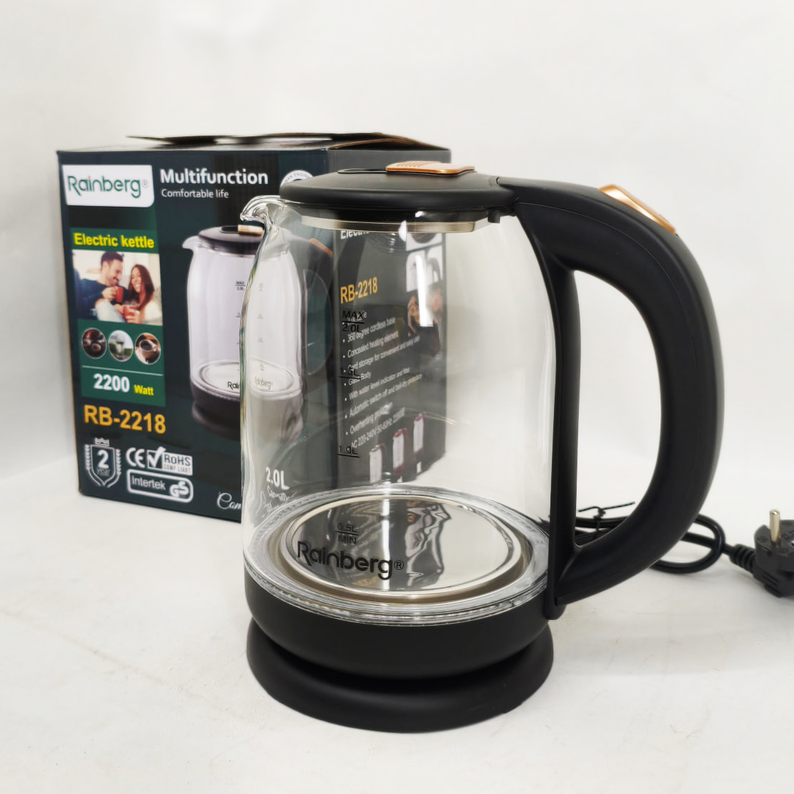 Електрочайник Rainberg RB-2218 3200 Вт 2 л Black