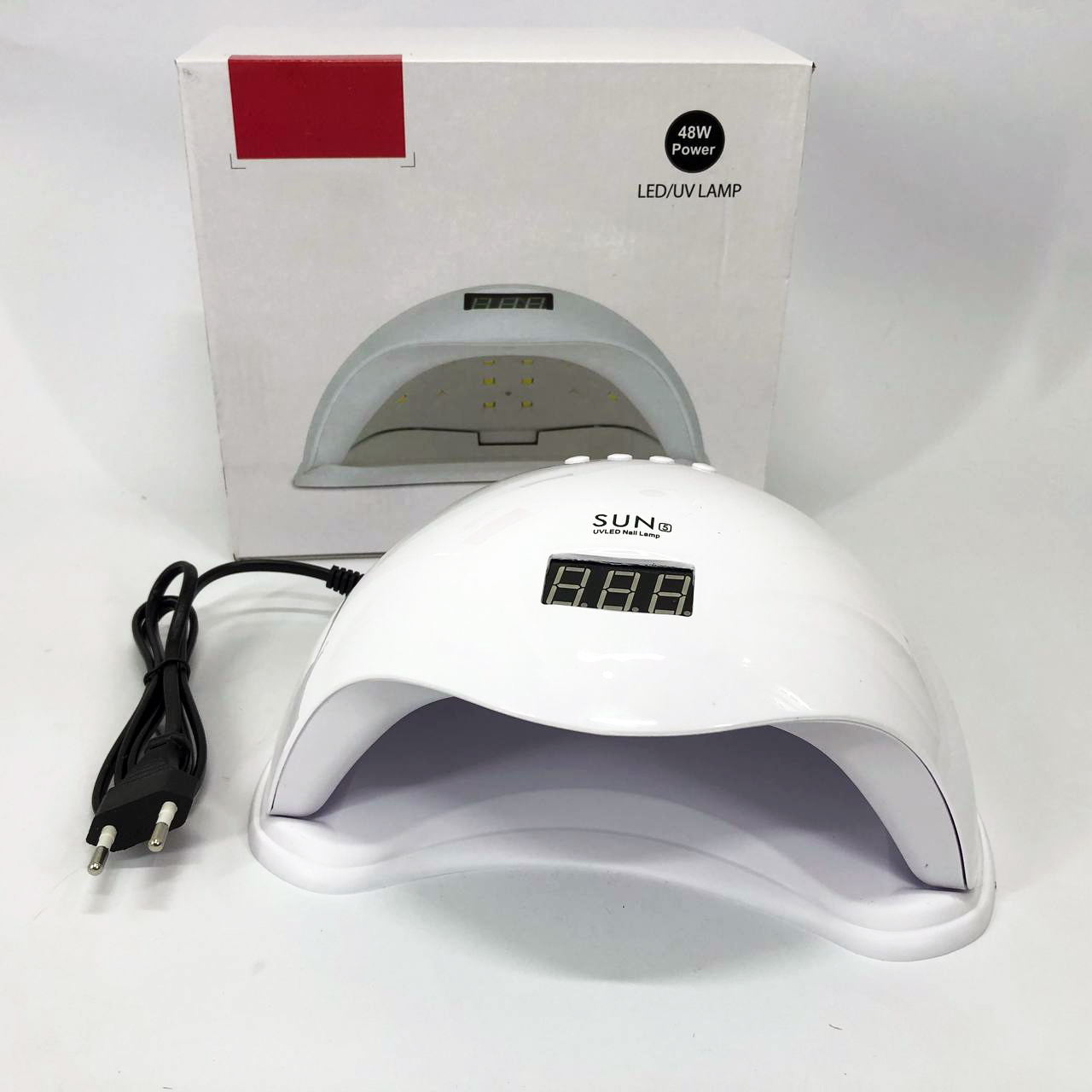 Лампа для манікюру Sun 5 nail lamp FD93-1 LED для сушіння гель‑лаку з таймером для домашнього використання