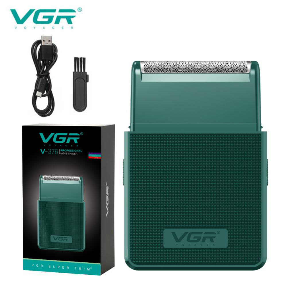 Електробритва VGR V-376 GREEN шейвер, професійний шейвер‑електробритва, портативна бритва