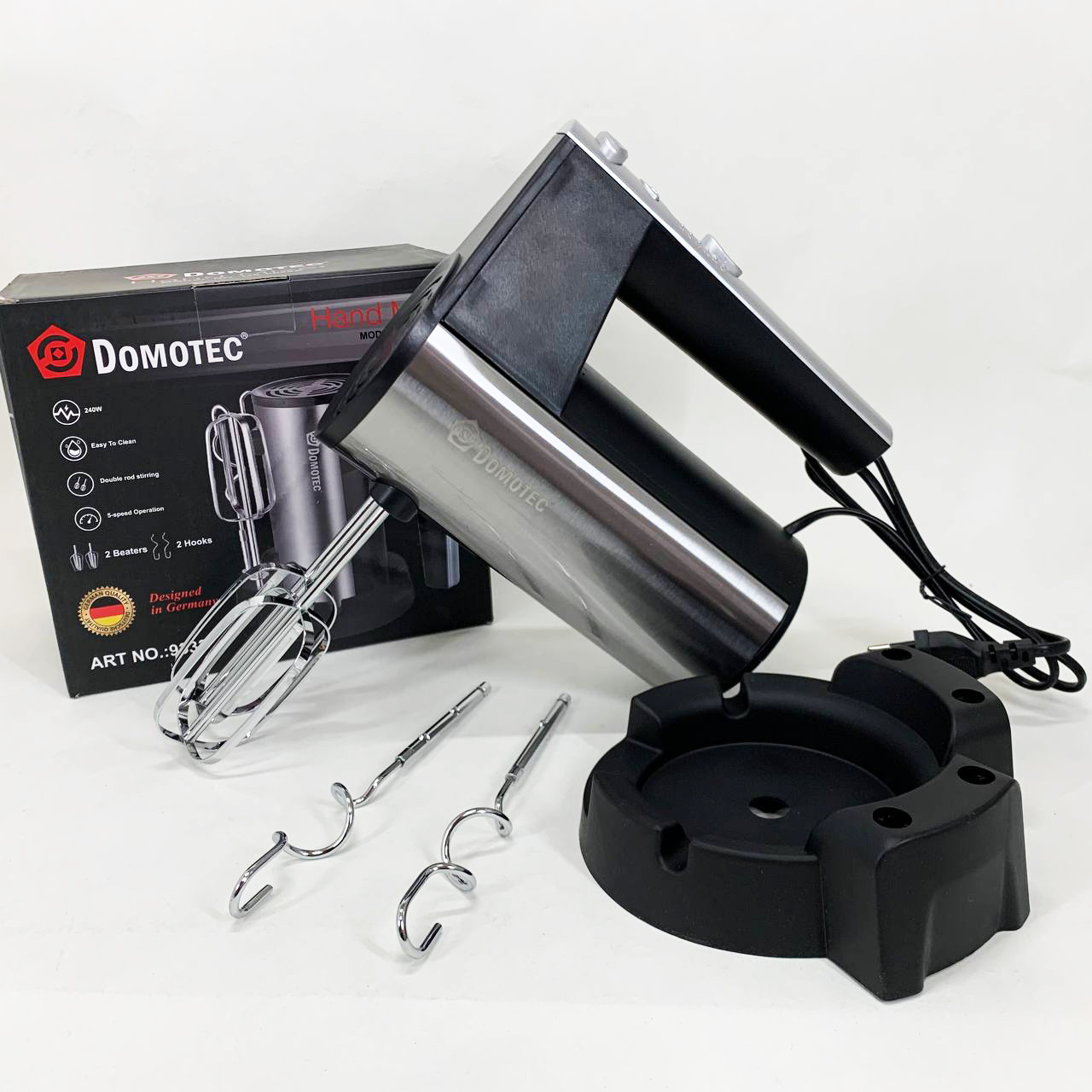 Міксер ручний DOMOTEC R6629A 240Вт 5 швидкостей із двома насадками