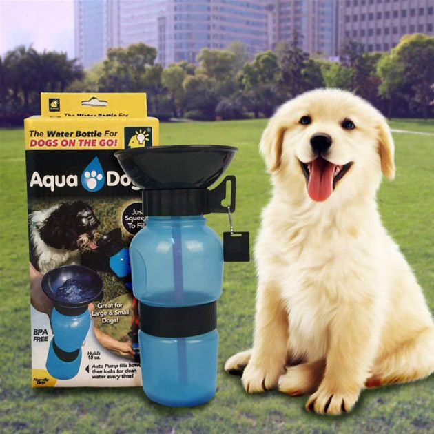 Поїлка для собак дорожня переносна Aqua Dog 537 мл портативна пляшка для великих та дрібних собак FS‑97