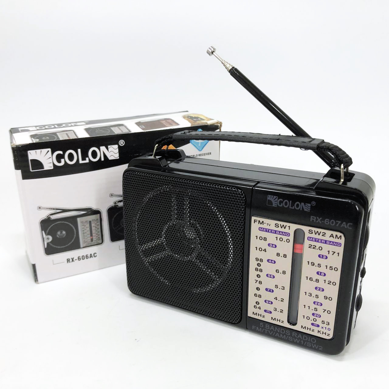 Портативний радіоприймач всебендовий GOLON RX-607 AC, переносний FM‑приймач
