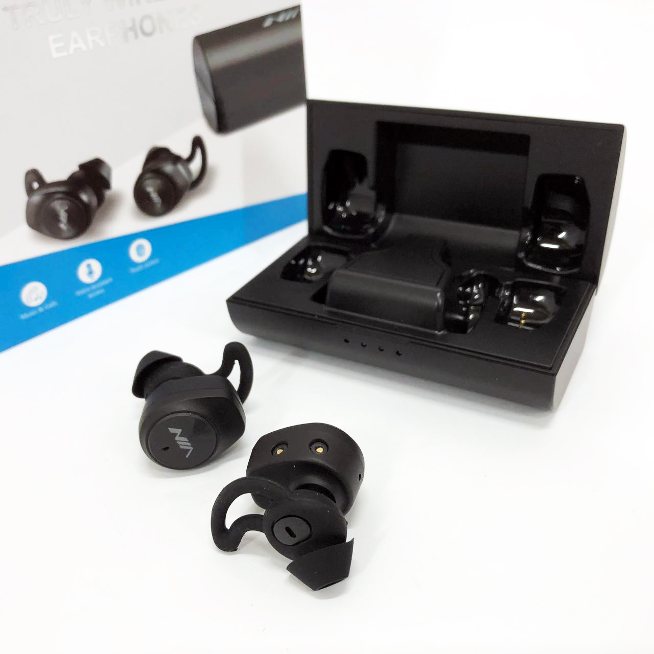 Навушники Bluetooth NIA NB710 з кейсом чорні бездротові, навушники для тренувань сенсорні бездротові