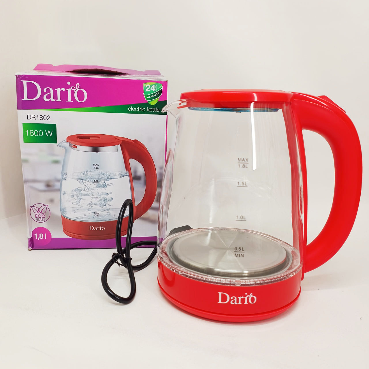 Електрочайник Dario DR1802 Red 1,8 л