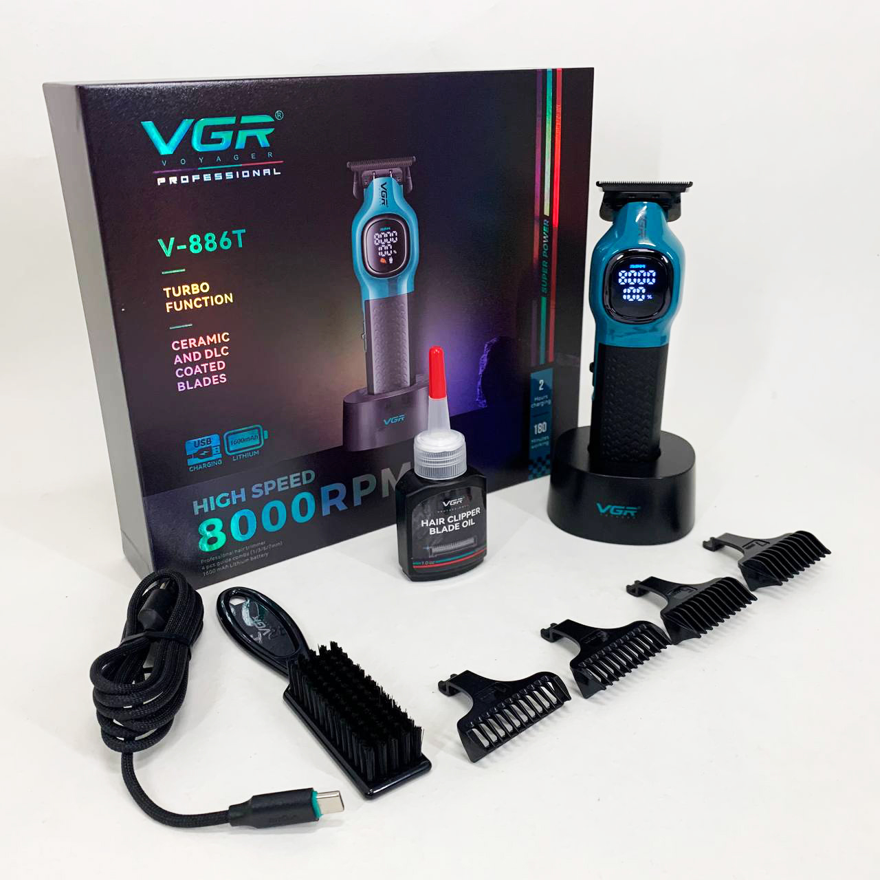 Тример для стрижки волосся VGR V-886T BLUE 8000 об/хв