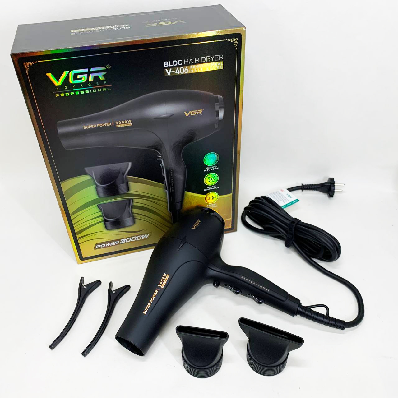 Фен VGR V-406 BLACK 3000 Вт