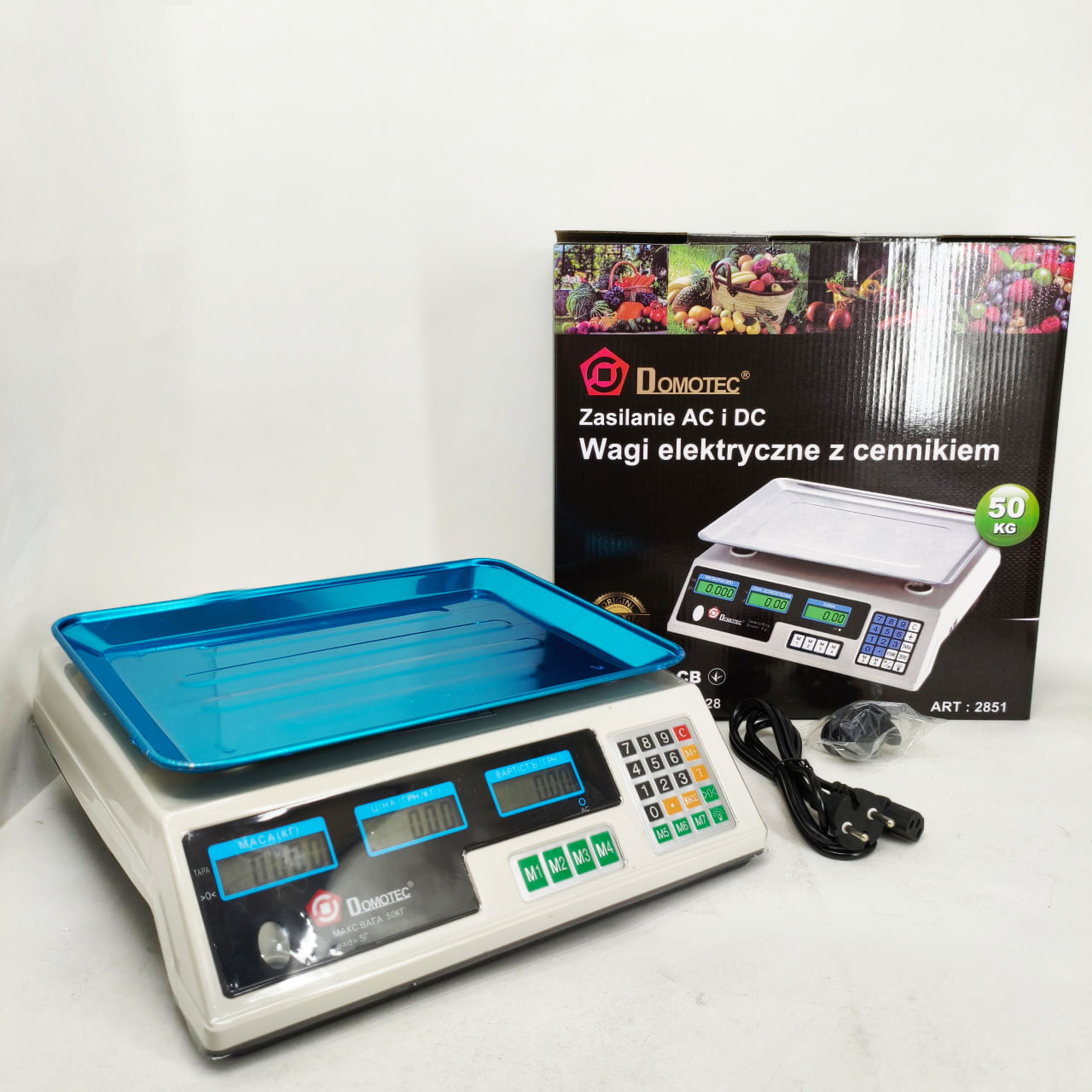 Ваги торговельні платформа DOMOTEC MS-228 до 50 кг акумулятор