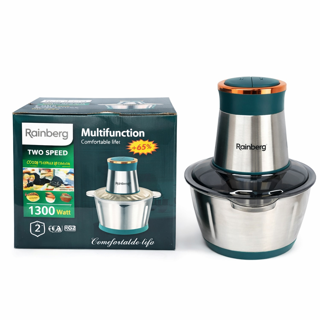 Блендер стаціонарний Rainberg RB-2202 кухонний подрібнювач 1300 Вт, чаша металеві 2 л