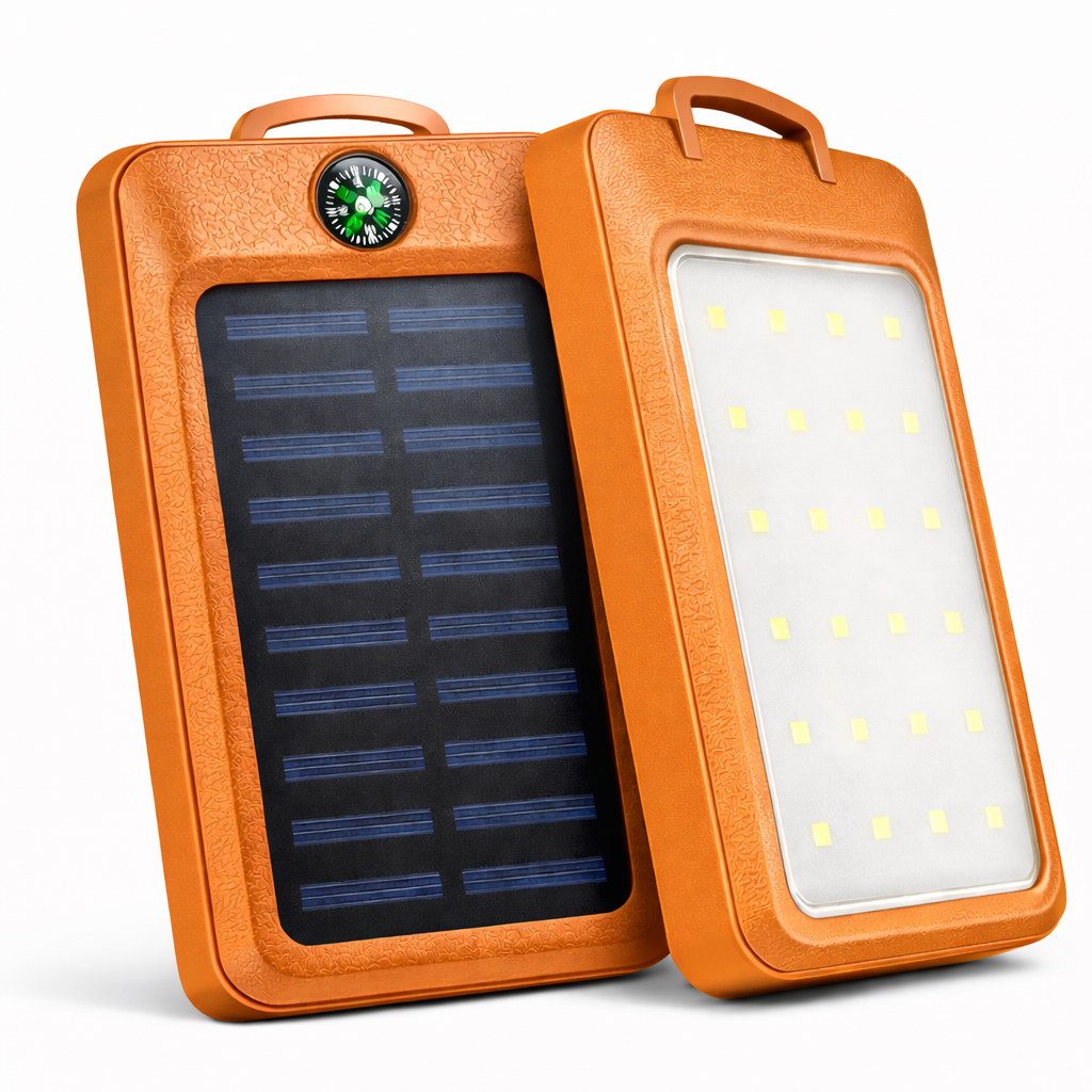 УМБ Power Bank Solar 18000 mAh мобільне зарядне з сонячною панеллю та лампою, Power Bank Charger Orange