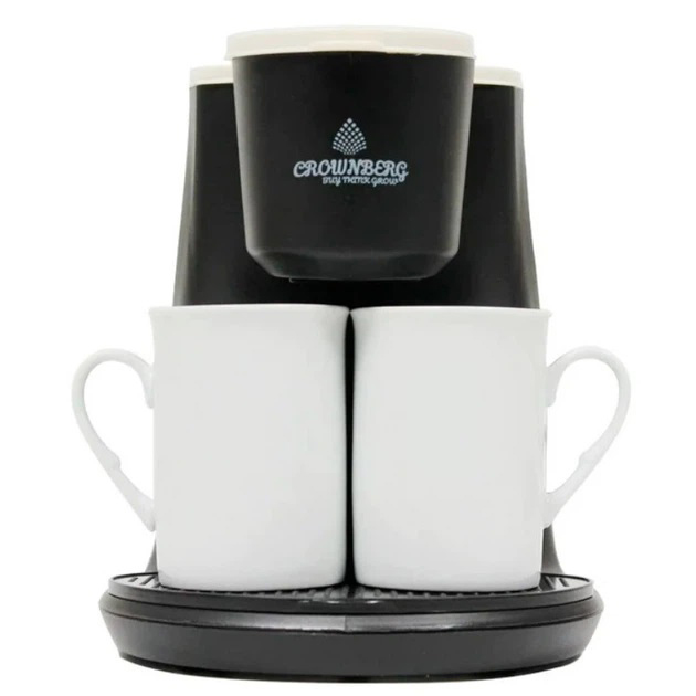 Крапельна електрична кавоварка для дому на 2 чашки Crownberg CB-1568 500 Вт