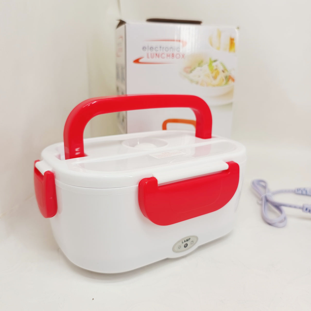 Ланч-бокс електричний з підігрівом Lunch Heater 220V Pro, контейнер для їжі з відсіками червоний
