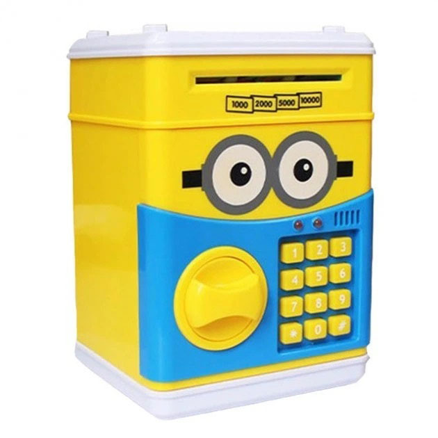 Дитяча скарбничка‑сейф UKC електронна Minion з кодовим замком та купюроприймачем Банкомат для грошей Міньйон