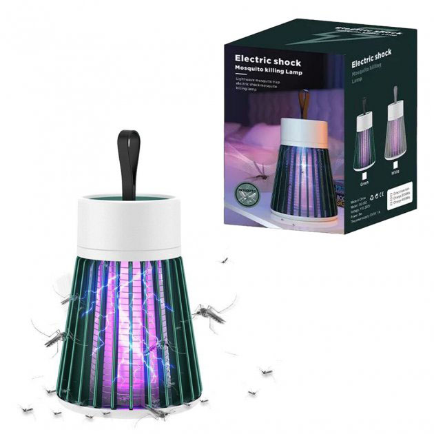 Знищувач комах для будинку Electronic shock Mosquito killing lamp на акумуляторі для походу на природу