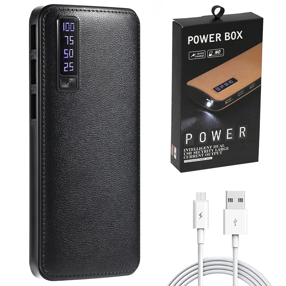 Портативний зарядний пристрій Павербанк 50000 mAh 3 USB Power Bank Smart Tech Black