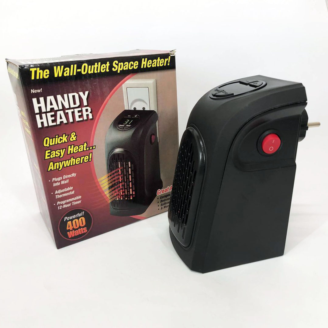 Портативний обігрівач Rovus Handy Heater Black 400 Вт, обігрівач‑дуйчик, побутовий тепловентилятор