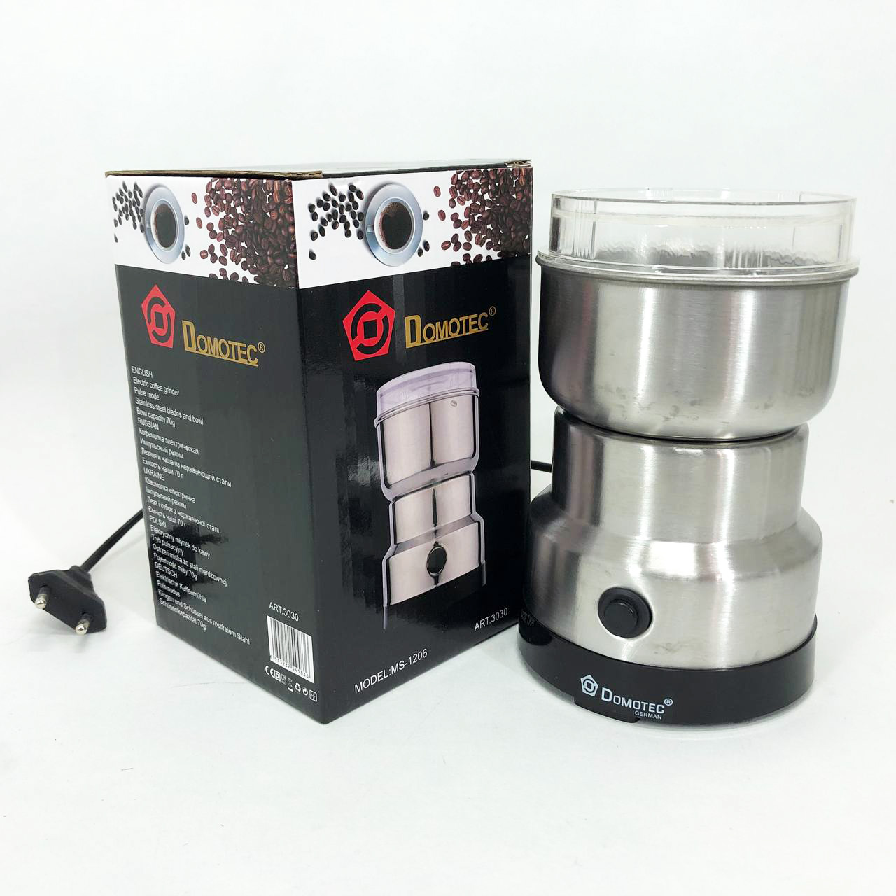 Кавомолка DOMOTEC MS-1206 (150 Вт, 70 г), кавомолка електрична для турки, роторна кавомолка