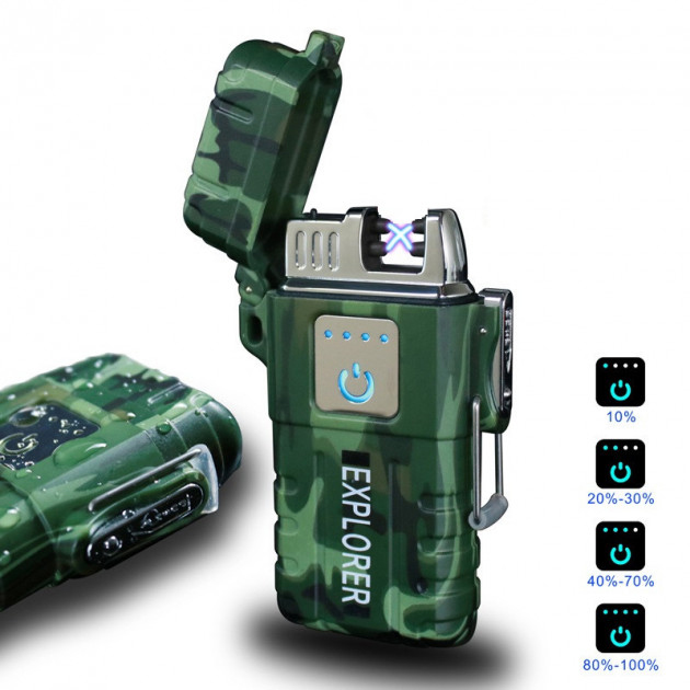 Запальничка імпульсна JL317 Explorer, Вітрозахисна запальничка, Запальничка USB з гравіюванням