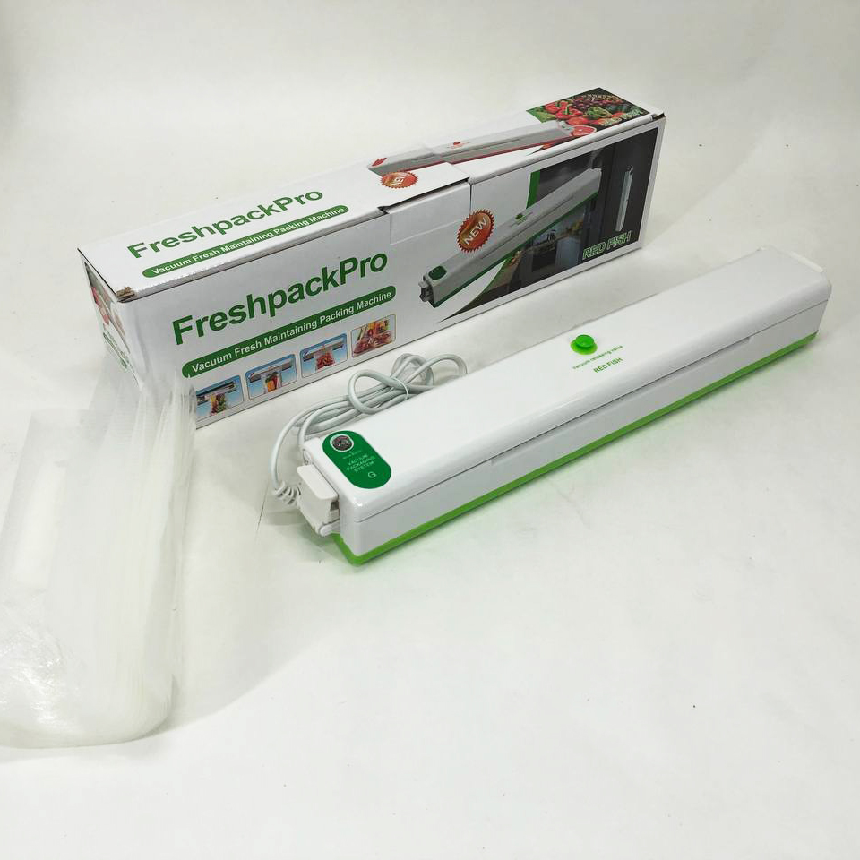 Вакууматор Freshpack Pro — вакуумний пакувальник їжі, побутовий. Колір зелений