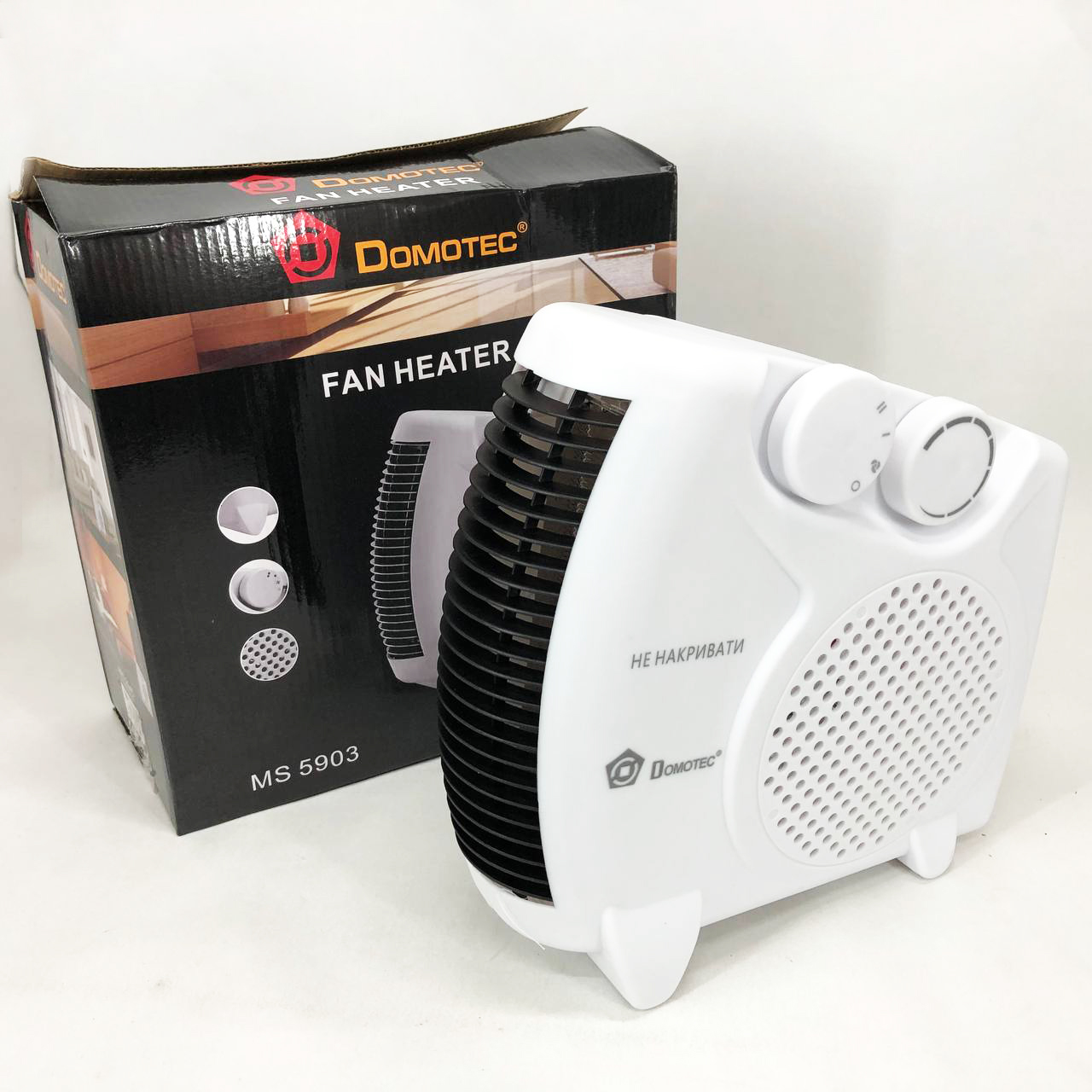 Тепловентилятор Domotec MS-5903 2в1, вітрову дуйку обігрівач, електрична дуйка, тепловентилятор‑дуйка