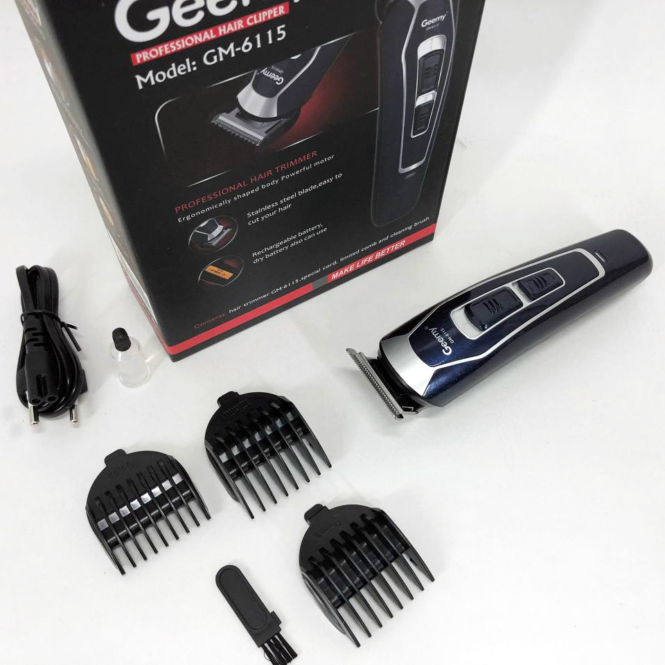 Машинка для стрижки GEMEI GM-6115, бездротова машинка. Колір: синій