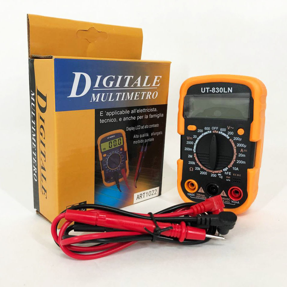 Мультиметр DT-830 LN з підсвічуванням та звуком ABaTap до 750 В, помаранчевий