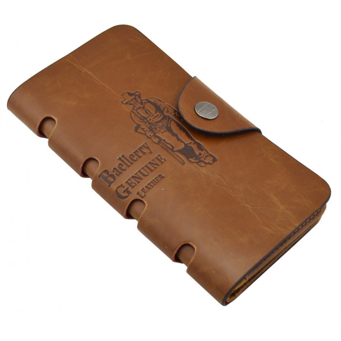Чоловічий портмоне Baellerry Genuine Leather COK10, стильний чоловічий гаманець. Колір: коричневий
