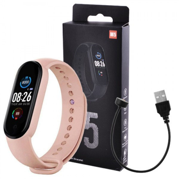 Смарт-браслет M5 Smart Bracelet Фітнес-трекер Watch Bluetooth. Колір рожевий