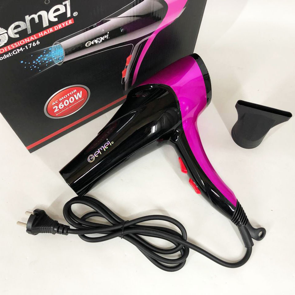 Фен GEMEI GM-1766 2600 Вт, жіночий фен для волосся, електрофен для волосся Purple