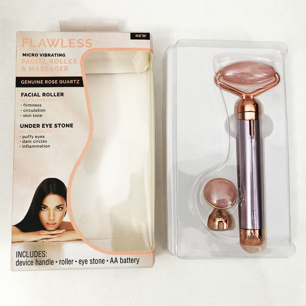 Масажер ролик електричний для обличчя Facial Roller Massager. Колір бежевий
