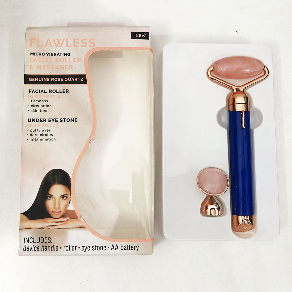 Електричний роликовий масажер для обличчя Facial Roller Massager. Колір синій