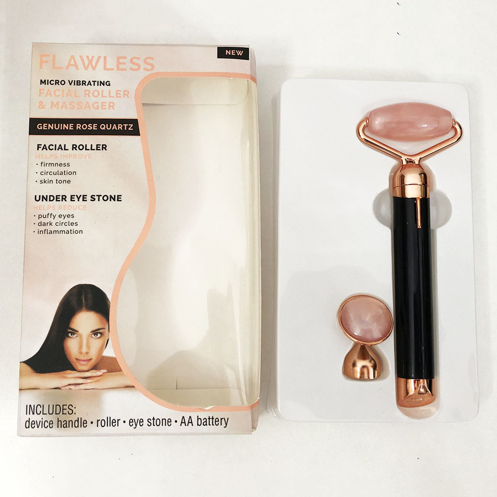 Електричний роликовий масажер для обличчя Facial Roller Massager, колір чорний