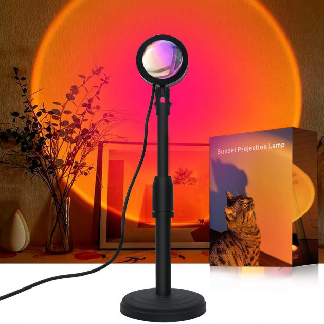 Атмосферна проекційна лампа «Atmosphere Sunset Lamp» – ефект веселки, лампа ефект сонця