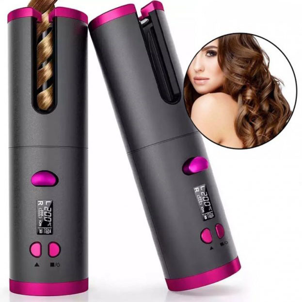 Плойка авто‑бігуді для завивки волосся бездротовий Ramindong Hair curler. Колір: сірий