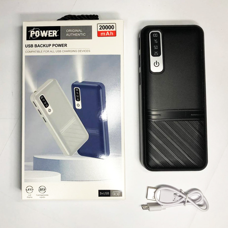Мобільне заряджання Mobile Power Bank 20000 mAh. Колір: чорний