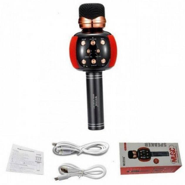 Бездротовий мікрофон караоке Bluetooth WSTER WS-2911, колір червоний