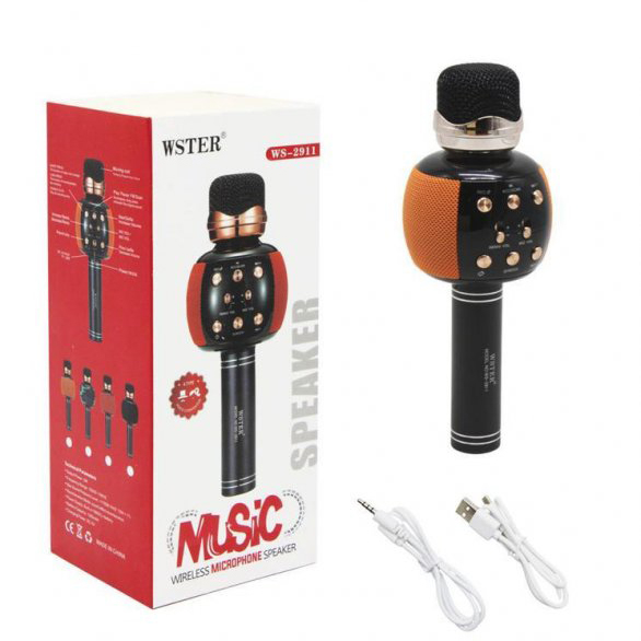 Бездротовий мікрофон караоке Bluetooth WSTER WS-2911, колір помаранчевий