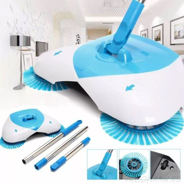 Механічна швабра‑віник Hurricane Spin Broom, щітка‑віник ефект пилососа, швабра для підлоги (моп)
