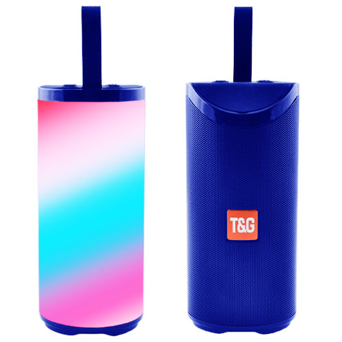 Портативна Bluetooth колонка TG169 з різнокольоровим підсвічуванням FM-радіо 5W×2. Колір: синій